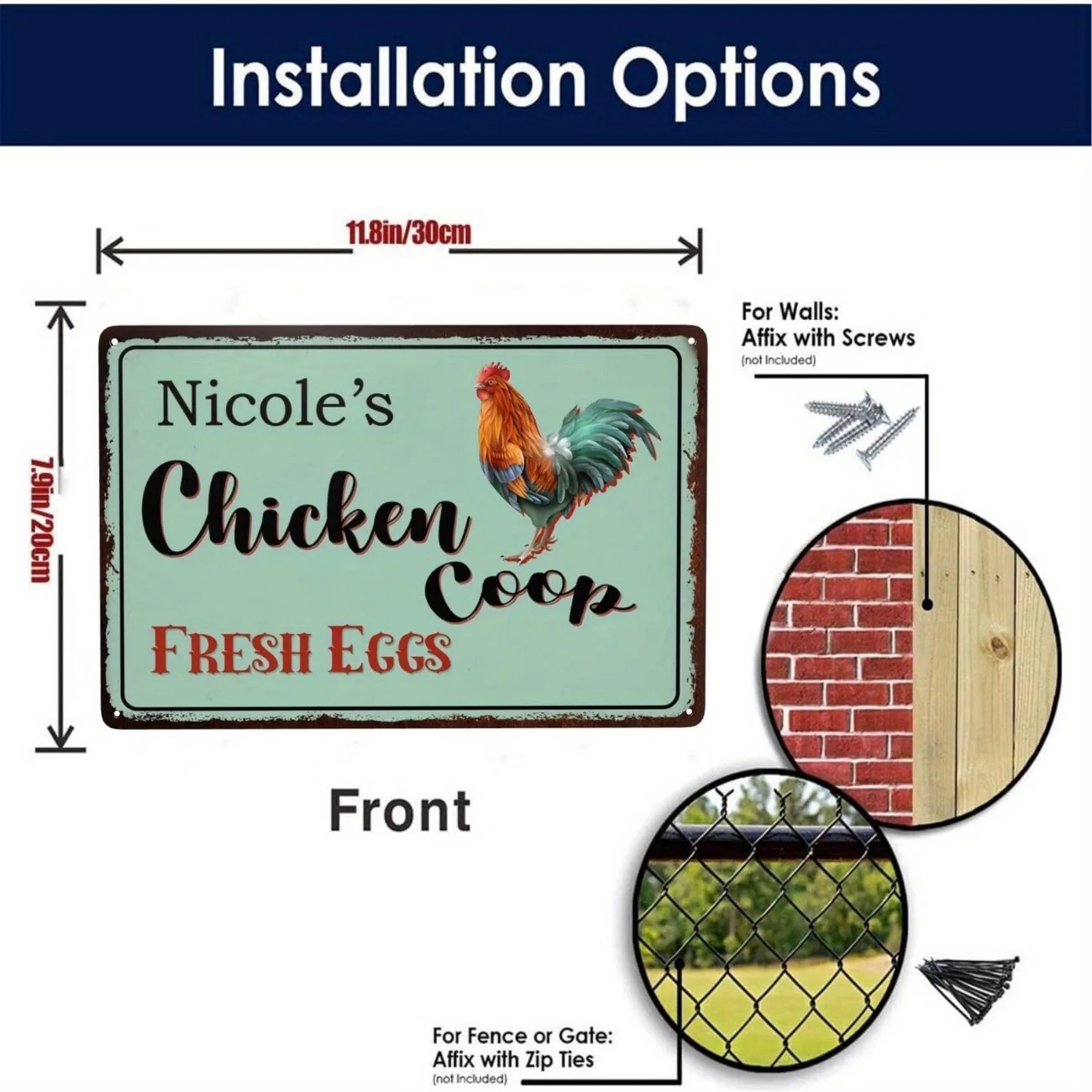 Custom Text Chicken Coop Sign  - Urban Farming Usa recension och pris