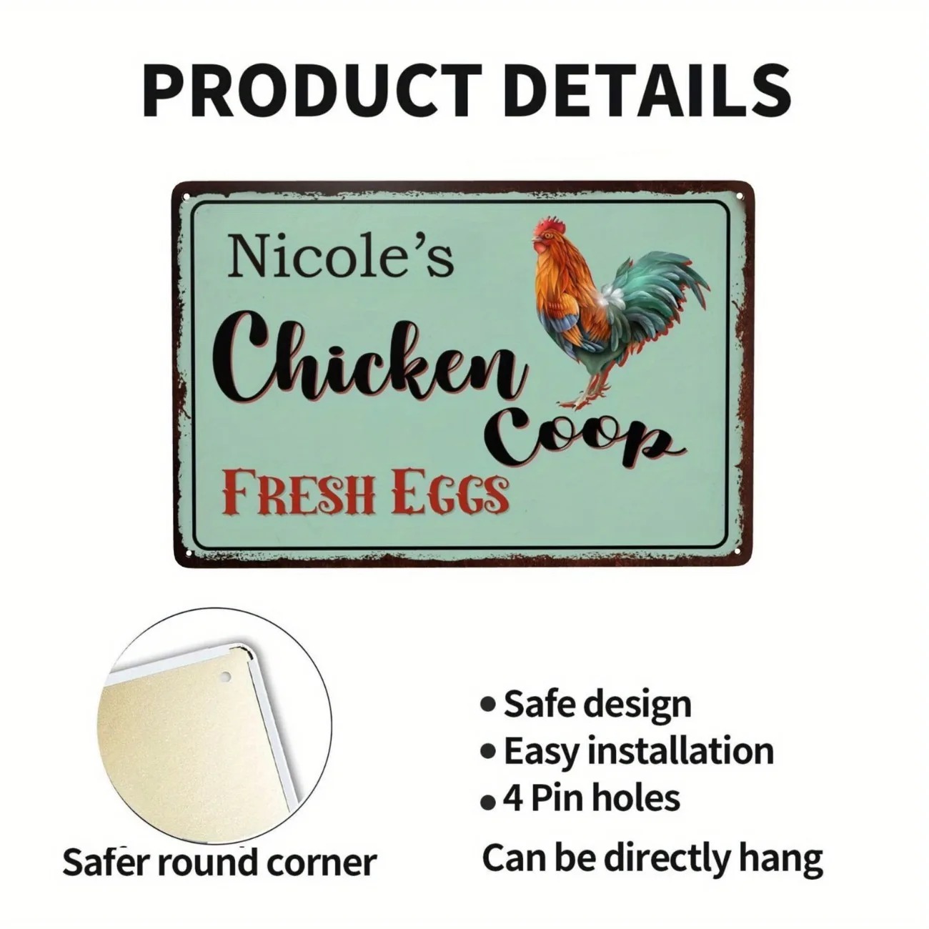 Custom Text Chicken Coop Sign  - Urban Farming Usa recension och pris